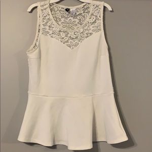 Lace Back Peplum Top